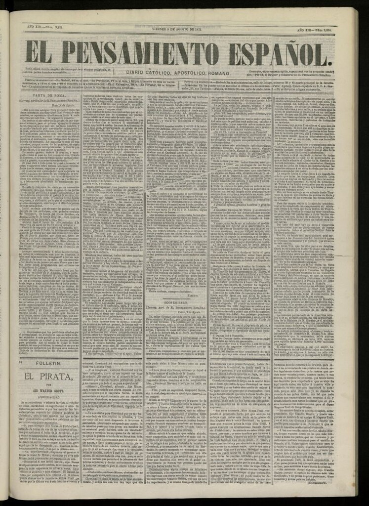 Miniatura de El Pensamiento Español del 9 de agosto de 1872, nº 3824