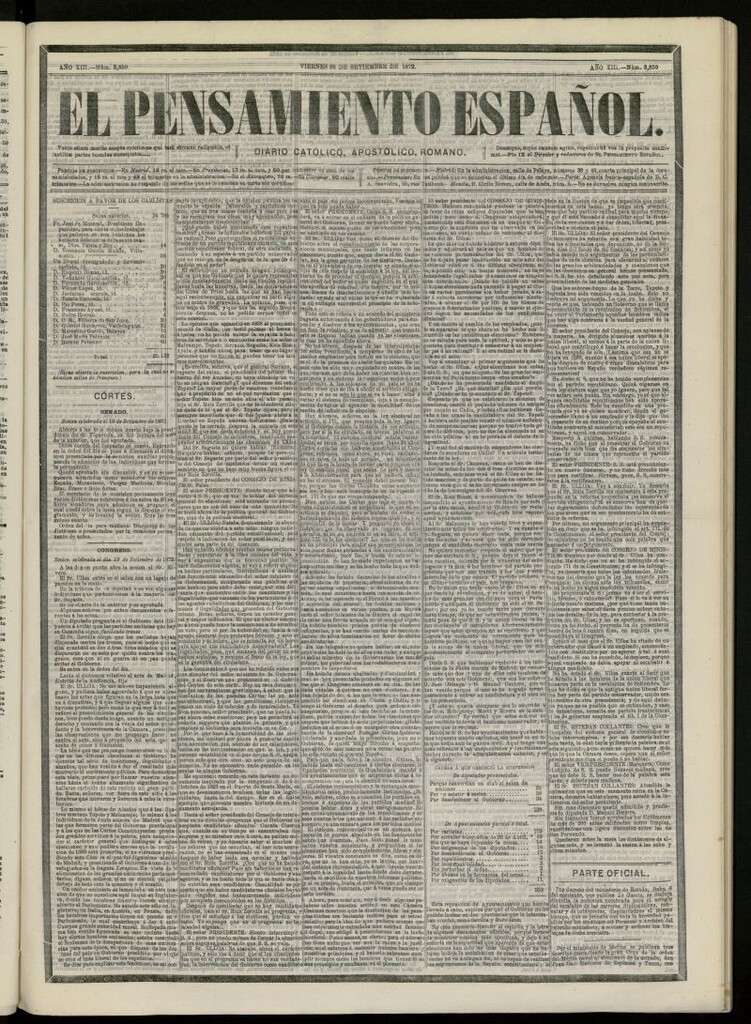 Miniatura de El Pensamiento Español del 20 de septiembre de 1872, nº 3859