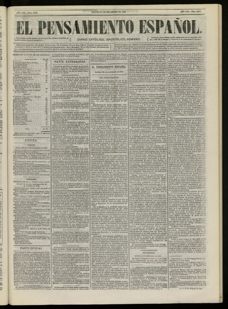 Miniatura de El Pensamiento Español del 24 de septiembre de 1872, nº 3862