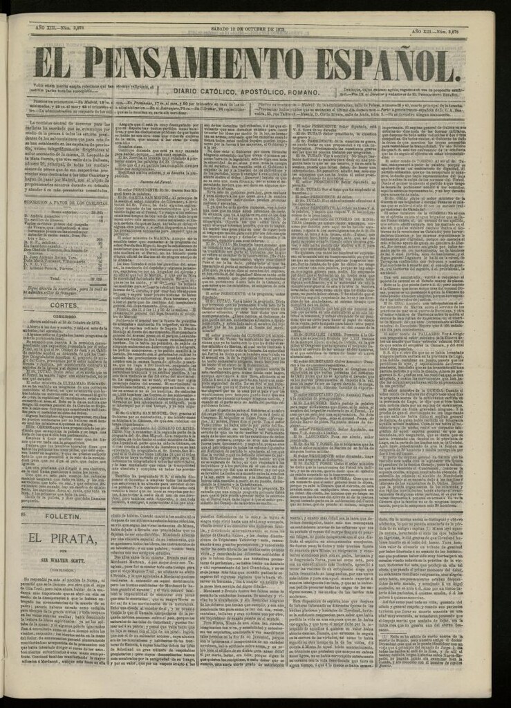 Miniatura de El Pensamiento Español del 12 de octubre de 1872, nº 3878