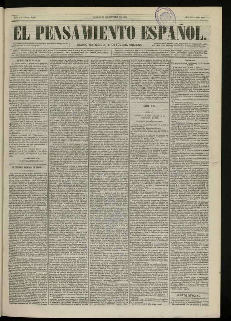Miniatura de El Pensamiento Español del 19 de octubre de 1872, nº 3884