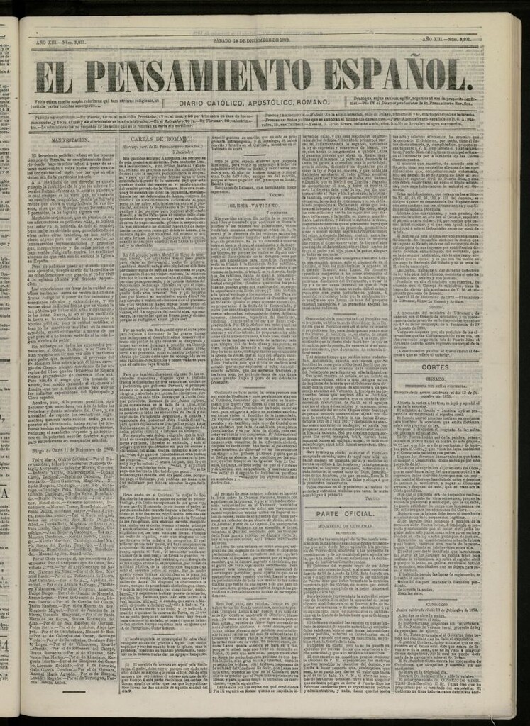 Miniatura de El Pensamiento Español del 14 de diciembre de 1872, nº 3931