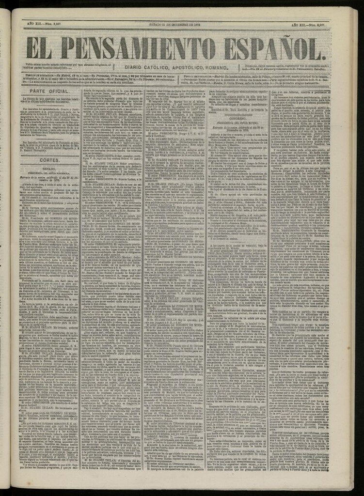 Miniatura de El Pensamiento Español del 21 de diciembre de 1872, nº 3937