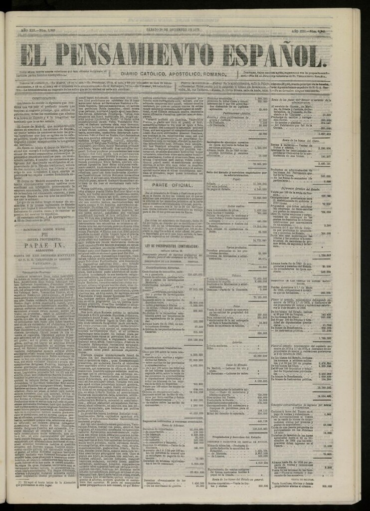 Miniatura de El Pensamiento Español del 28 de diciembre de 1872, nº 3942