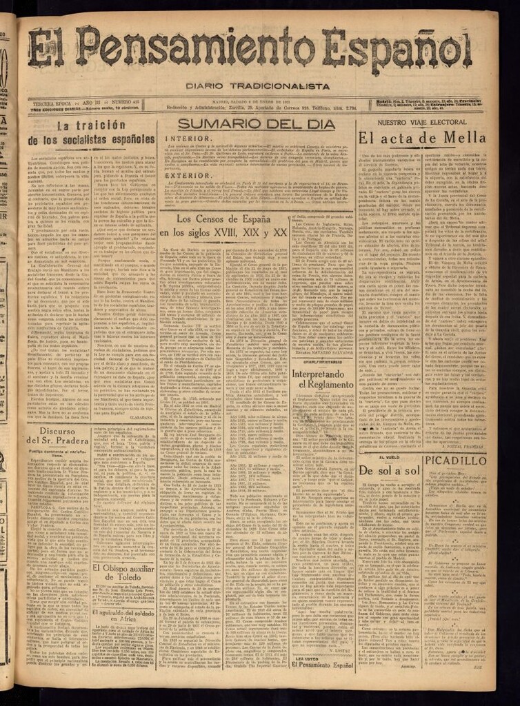 Miniatura de El Pensamiento Español del 8 de enero de 1921, nº 415