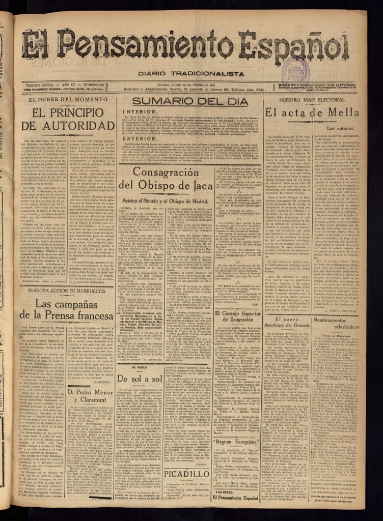 Miniatura de El Pensamiento Español del 10 de enero de 1921, nº 416