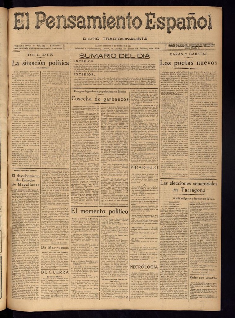 Miniatura de El Pensamiento Español del 21 de enero de 1921, nº 424
