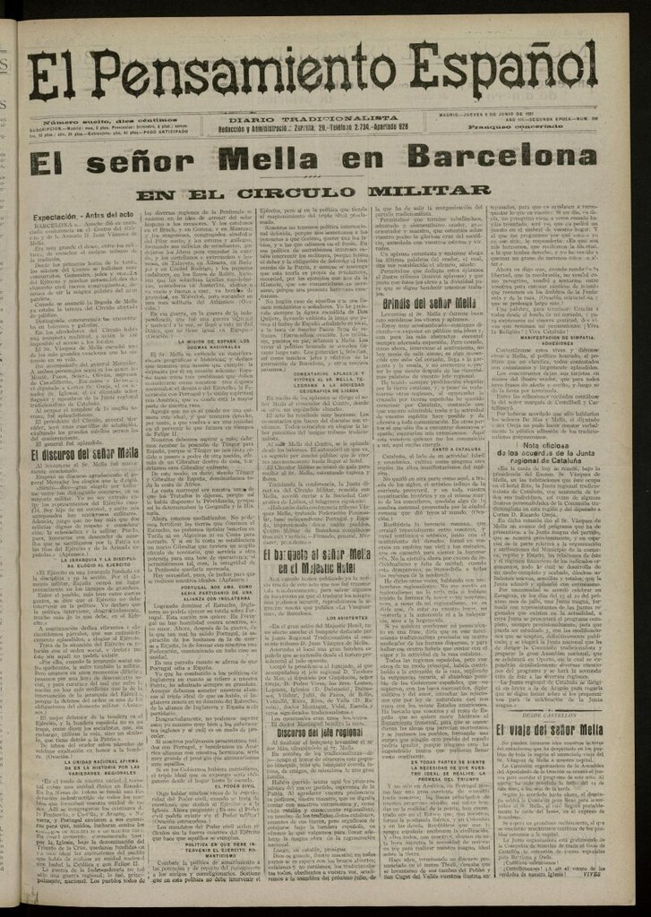 Miniatura de El Pensamiento Español del 9 de junio de 1921, nº 359