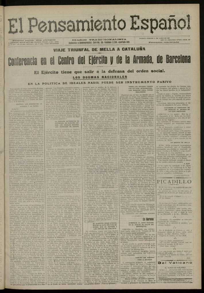 Miniatura de El Pensamiento Español del 11 de junio de 1921, nº 461