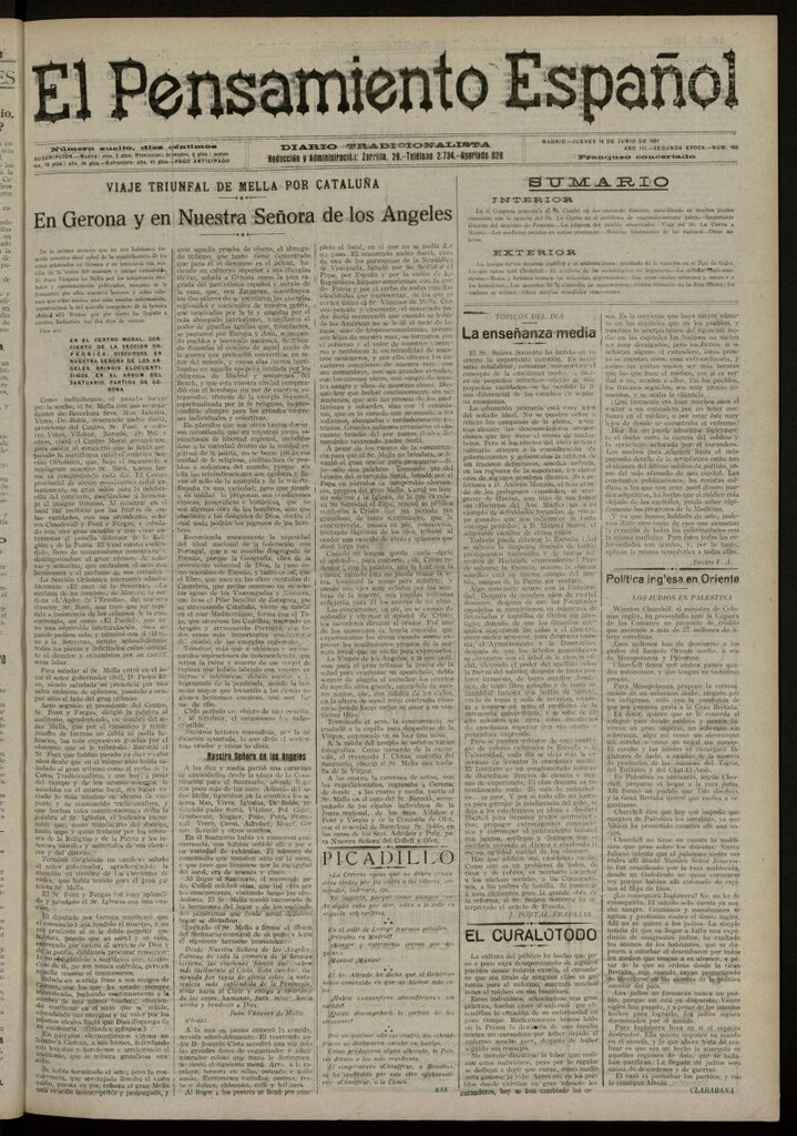 Miniatura de El Pensamiento Español del 16 de junio de 1921, nº 465