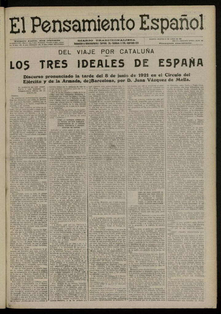 Miniatura de El Pensamiento Español del 21 de junio de 1921, nº 469
