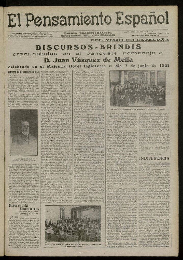 Miniatura de El Pensamiento Español del 22 de junio de 1921, nº 470