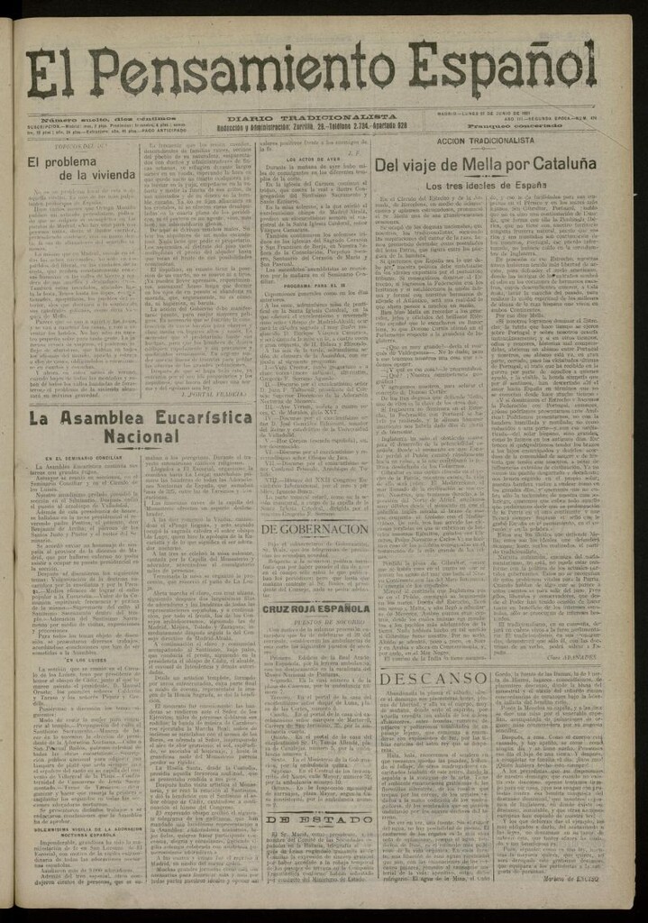 Miniatura de El Pensamiento Español del 27 de junio de 1921, nº 474