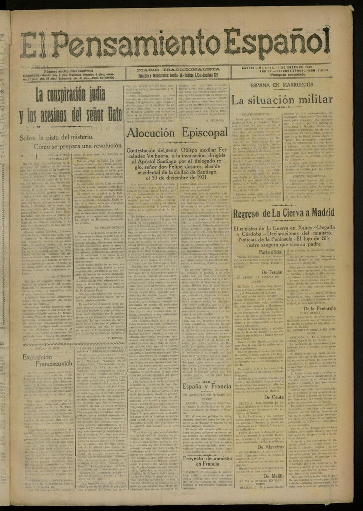 Miniatura de El Pensamiento Español del 3 de enero de 1922, nº 1638