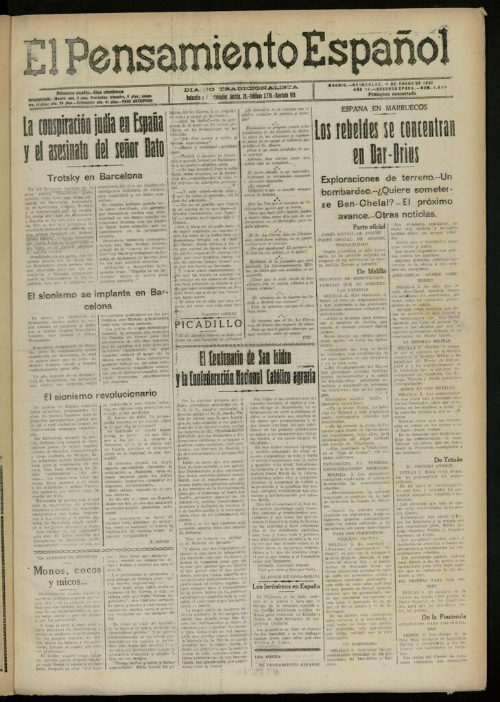Miniatura de El Pensamiento Español del 4 de enero de 1922, nº 1639