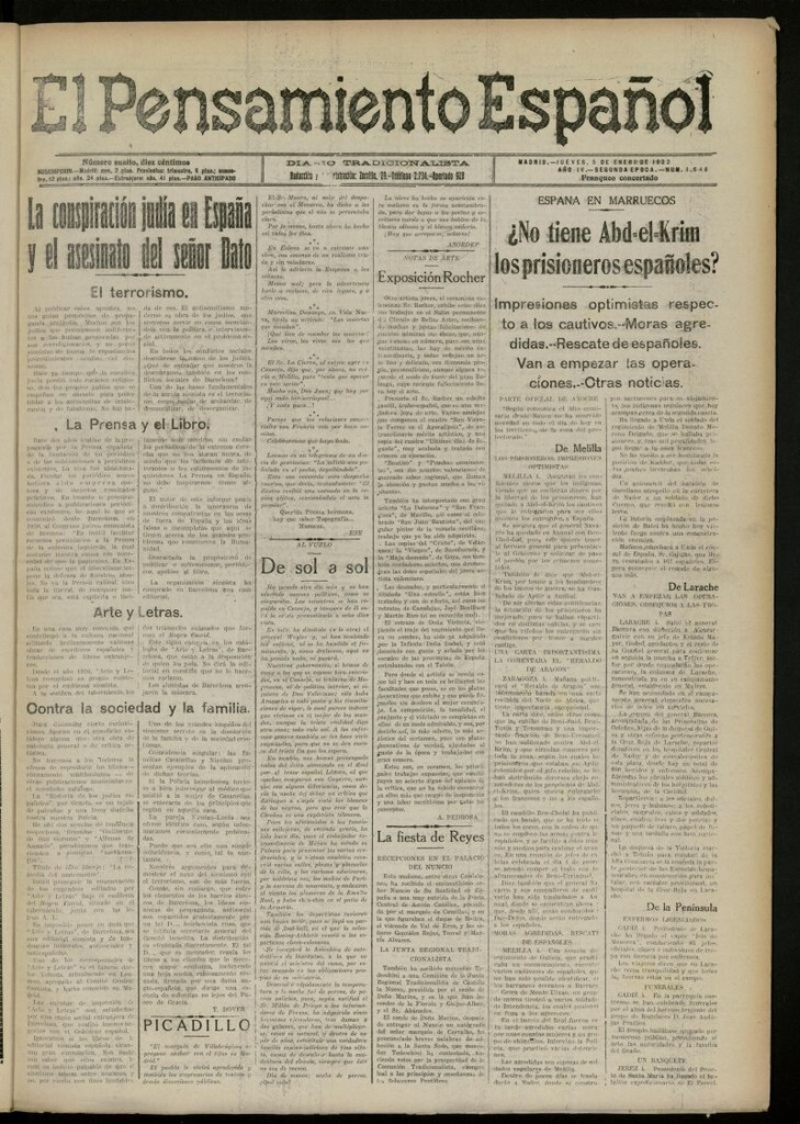 Miniatura de El Pensamiento Español del 5 de enero de 1922, nº 1640