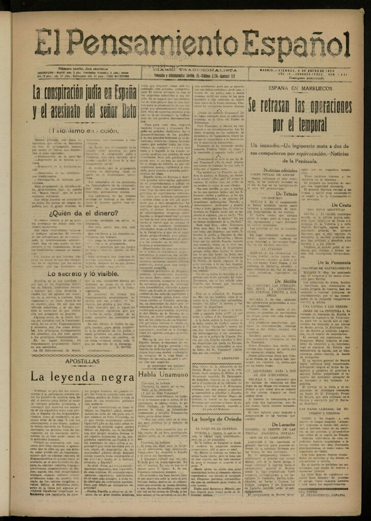 Miniatura de El Pensamiento Español del 6 de enero de 1922, nº 1641