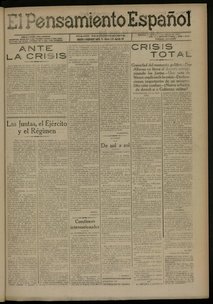 Miniatura de El Pensamiento Español del 12 de enero de 1922, nº 1646