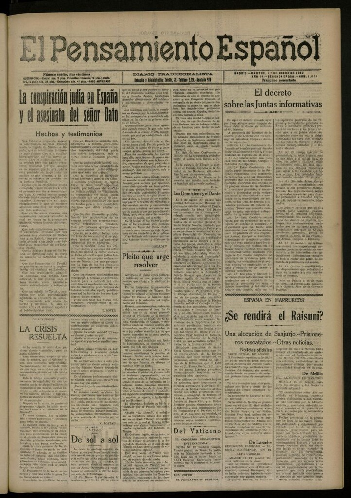 Miniatura de El Pensamiento Español del 17 de enero de 1922, nº 1650