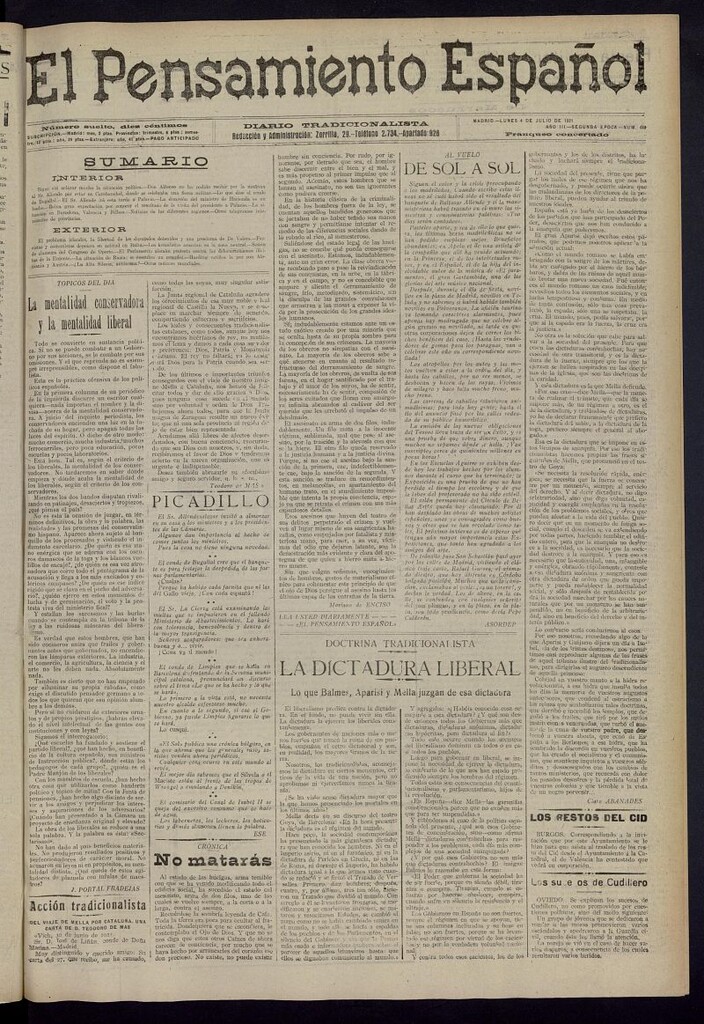 Miniatura de El Pensamiento Español del 4 de julio de 1921, nº 480