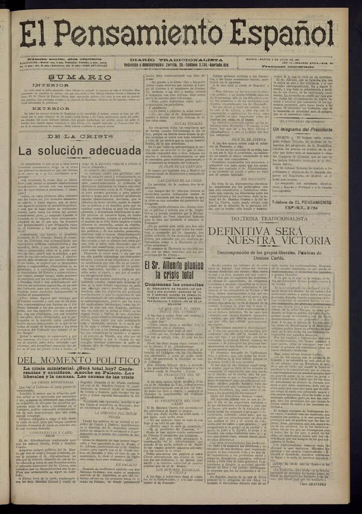 Miniatura de El Pensamiento Español del 5 de julio de 1921, nº 481
