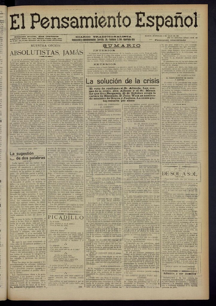 Miniatura de El Pensamiento Español del 6 de julio de 1921, nº 482