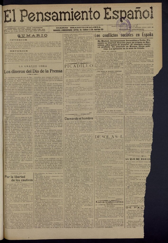 Miniatura de El Pensamiento Español del 15 de julio de 1921, nº 490