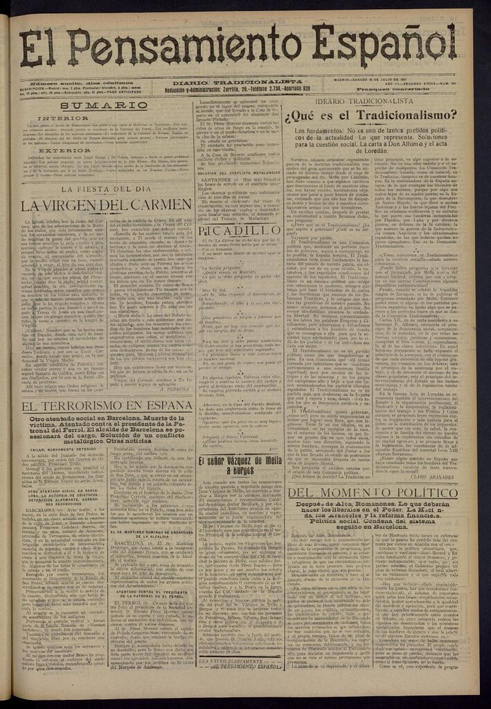 Miniatura de El Pensamiento Español del 16 de julio de 1921, nº 491