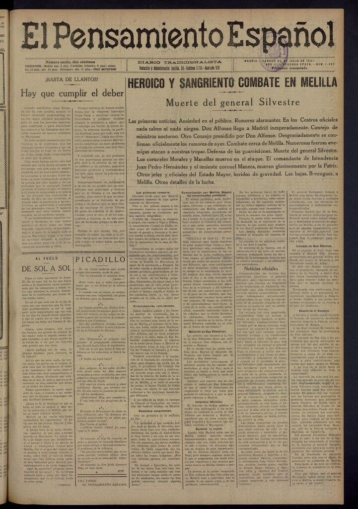 Miniatura de El Pensamiento Español del 23 de julio de 1921, nº 1497