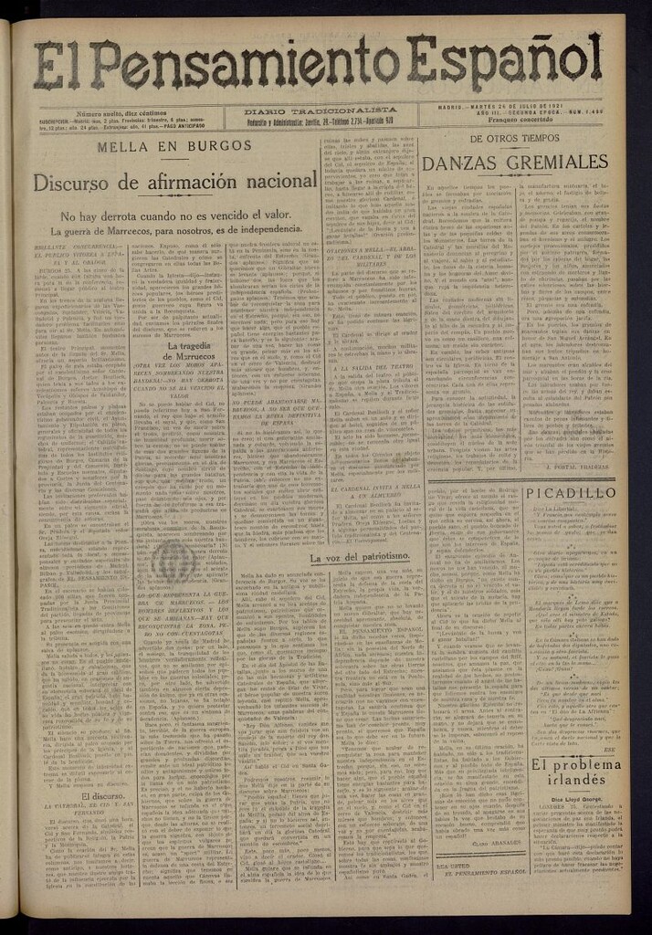 Miniatura de El Pensamiento Español del 26 de julio de 1921, nº 1499