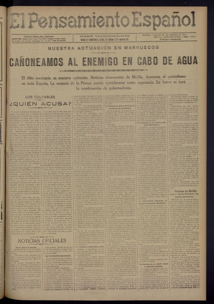 Miniatura de El Pensamiento Español del 20 de agosto de 1921, nº 1523