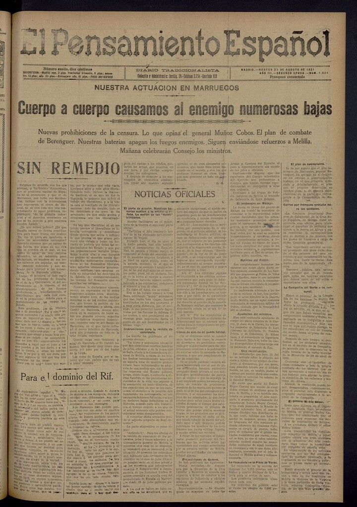 Miniatura de El Pensamiento Español del 23 de agosto de 1921, nº 1524