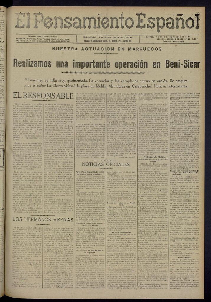 Miniatura de El Pensamiento Español del 26 de agosto de 1921, nº 1527