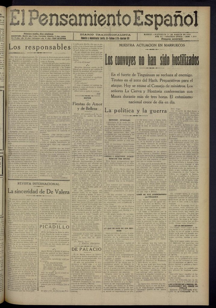 Miniatura de El Pensamiento Español del 31 de agosto de 1921, nº 1531