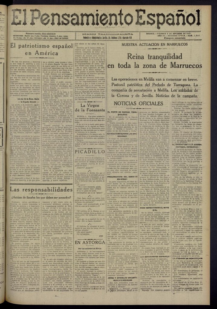 Miniatura de El Pensamiento Español del 2 de septiembre de 1921, nº 1533