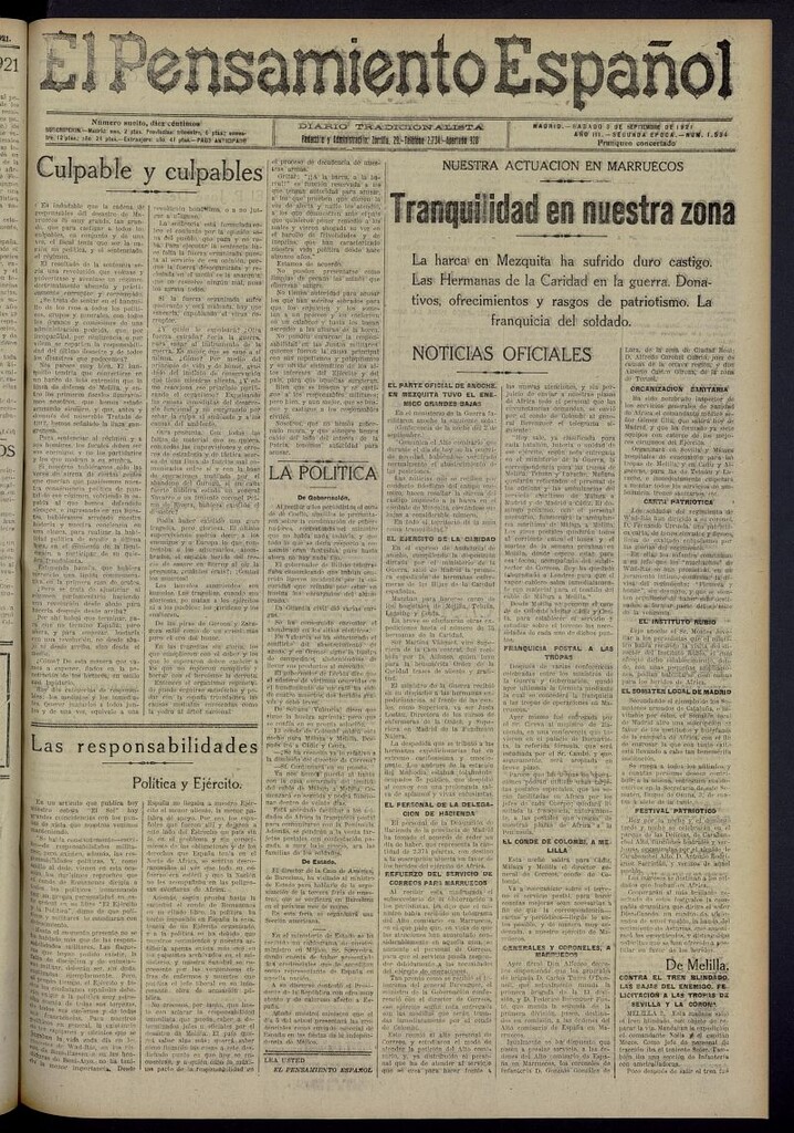 Miniatura de El Pensamiento Español del 3 de septiembre de 1921, nº 1534