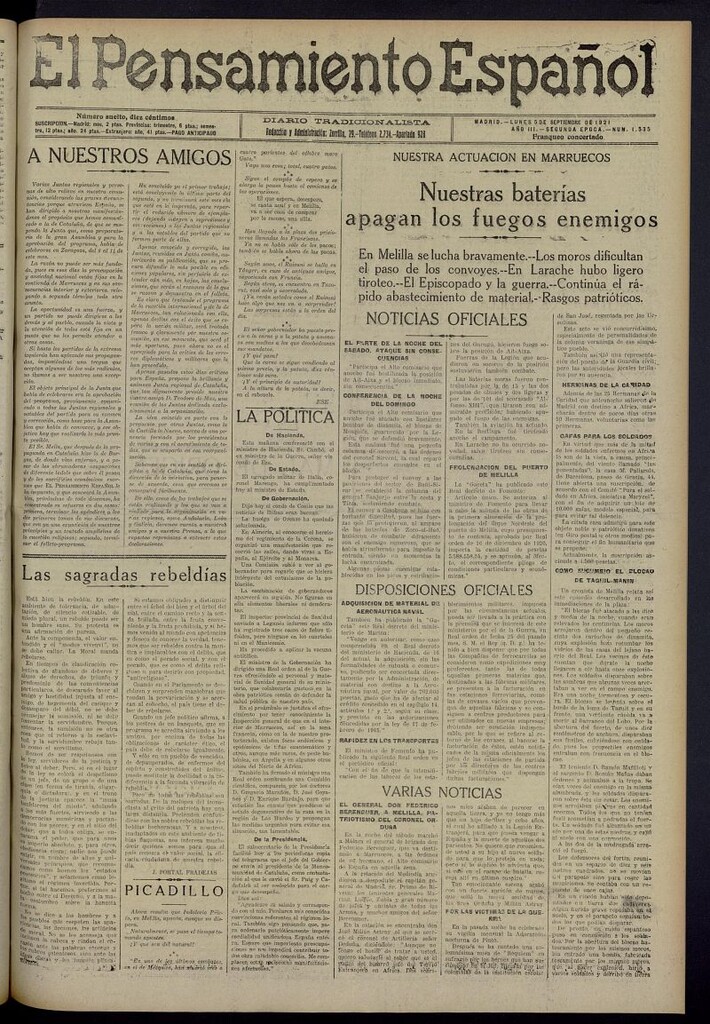 Miniatura de El Pensamiento Español del 5 de septiembre de 1921, nº 1535