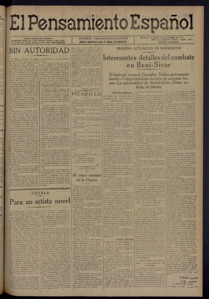 Miniatura de El Pensamiento Español del 10 de septiembre de 1921, nº 1539