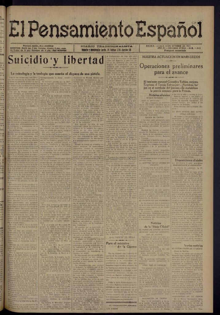 Miniatura de El Pensamiento Español del 12 de septiembre de 1921, nº 1540