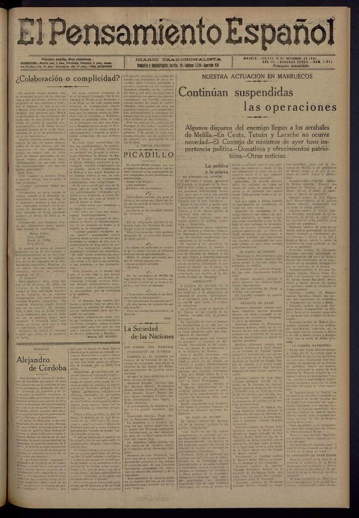 Miniatura de El Pensamiento Español del 15 de septiembre de 1921, nº 1543