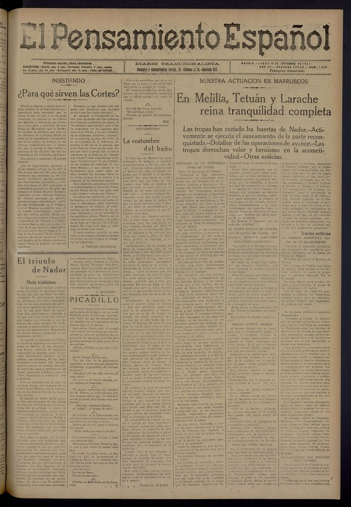Miniatura de El Pensamiento Español del 19 de septiembre de 1921, nº 1546