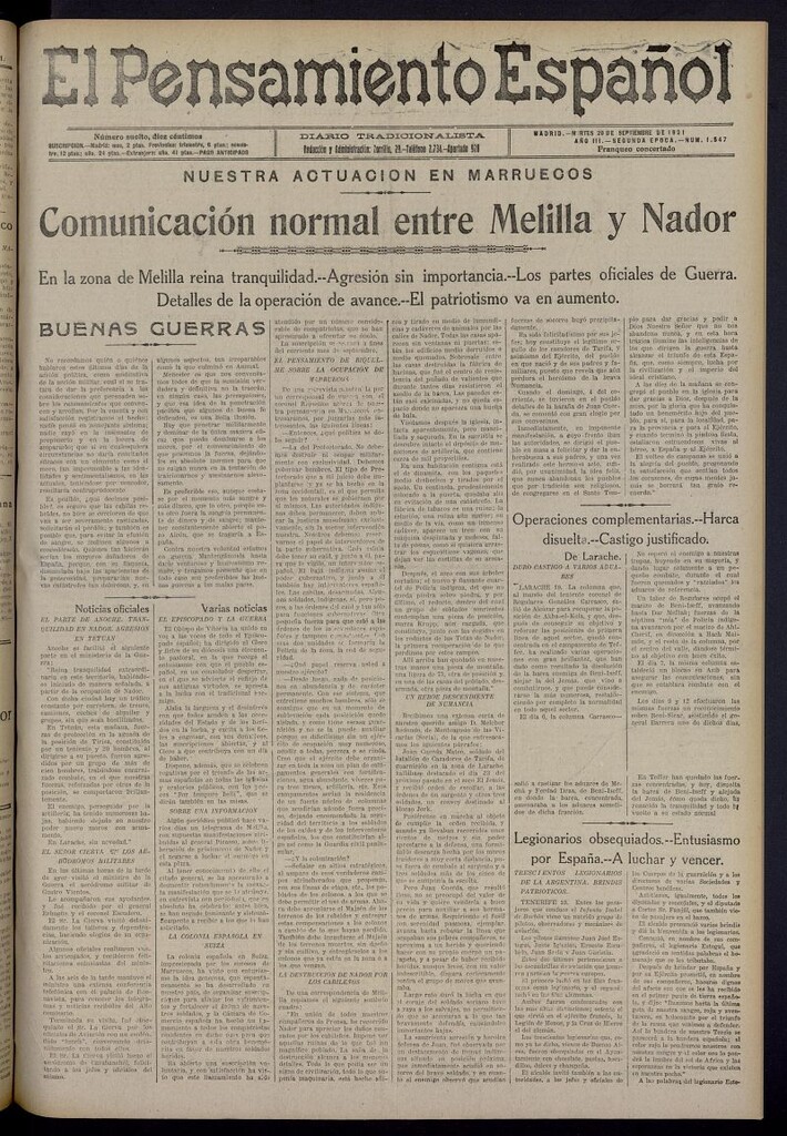 Miniatura de El Pensamiento Español del 20 de septiembre de 1921, nº 1547