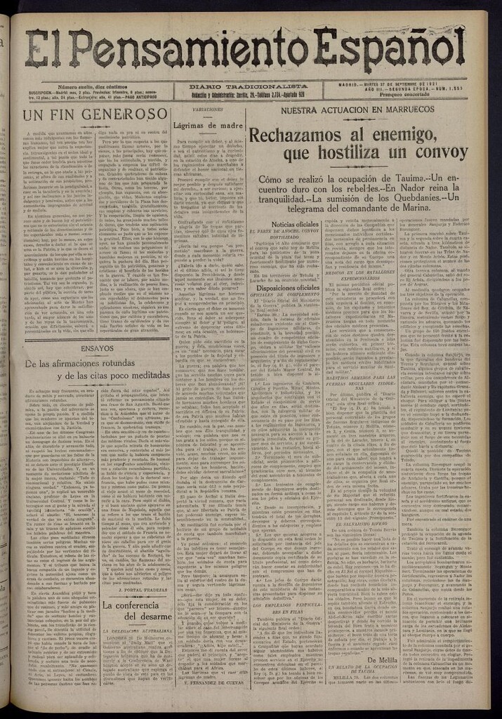Miniatura de El Pensamiento Español del 27 de septiembre de 1921, nº 1553
