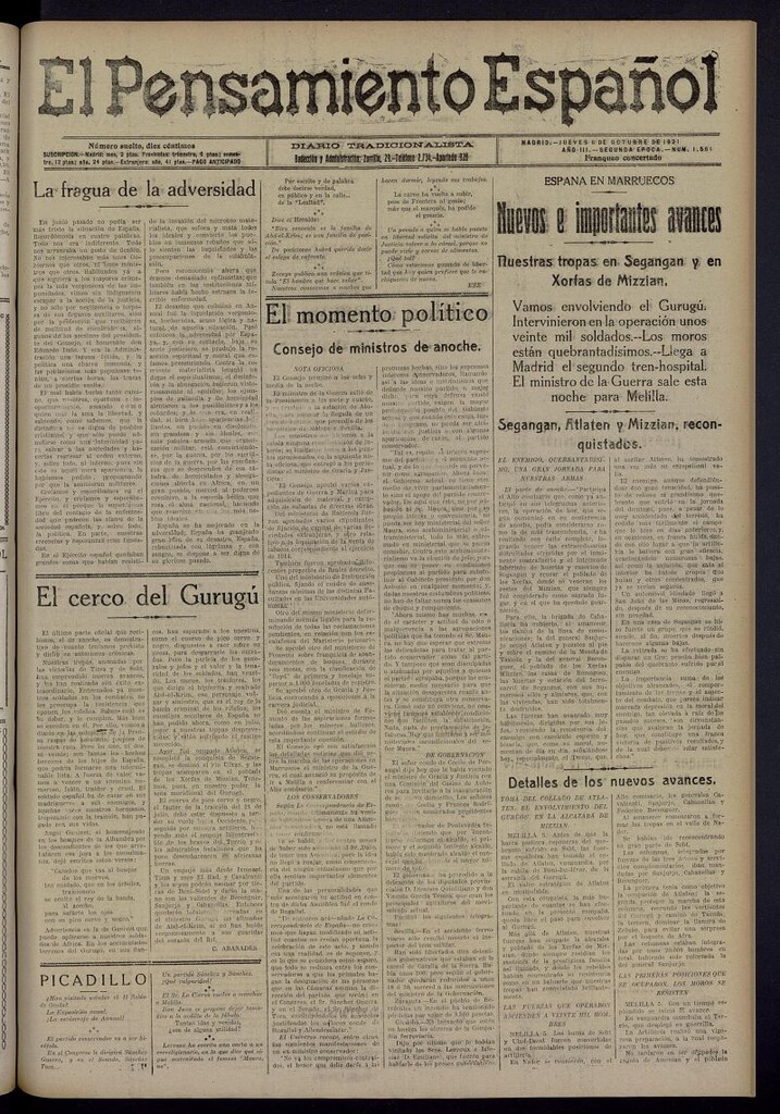 Miniatura de El Pensamiento Español del 6 de octubre de 1921, nº 1561