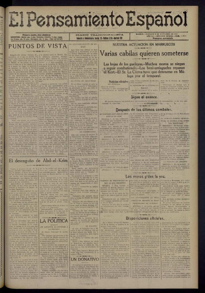 Miniatura de El Pensamiento Español del 8 de octubre de 1921, nº 1563