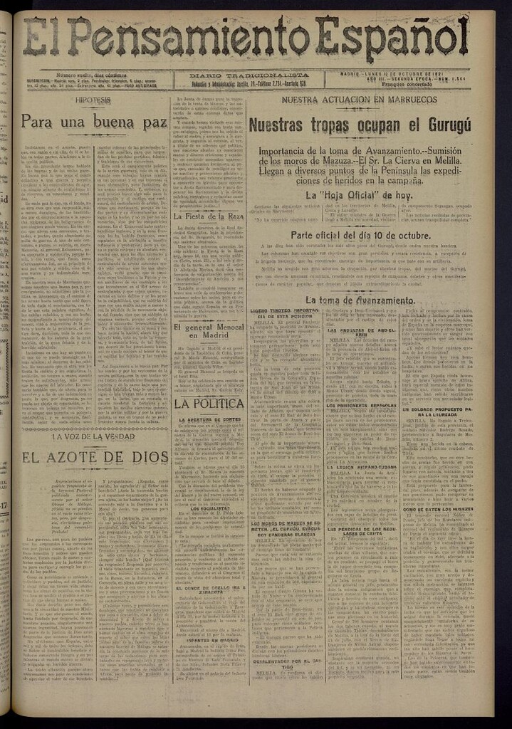 Miniatura de El Pensamiento Español del 10 de octubre de 1921, nº 1564