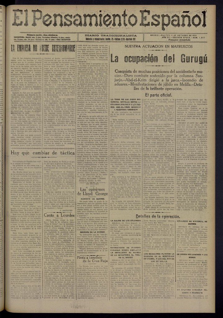 Miniatura de El Pensamiento Español del 11 de octubre de 1921, nº 1565