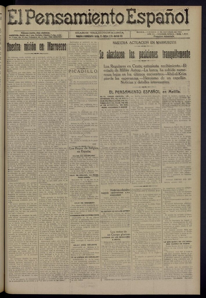 Miniatura de El Pensamiento Español del 14 de octubre de 1921, nº 1568