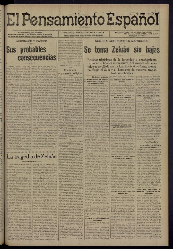 Miniatura de El Pensamiento Español del 15 de octubre de 1921, nº 1569