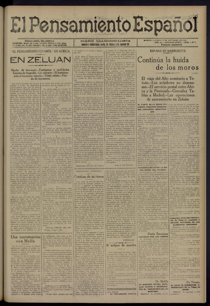 Miniatura de El Pensamiento Español del 17 de octubre de 1921, nº 1570